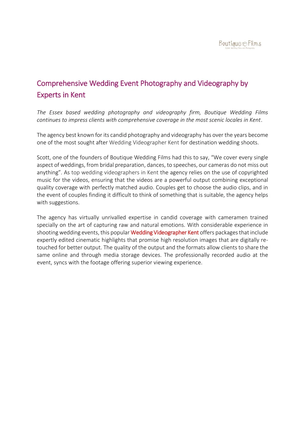 comprehensive wedding event photography