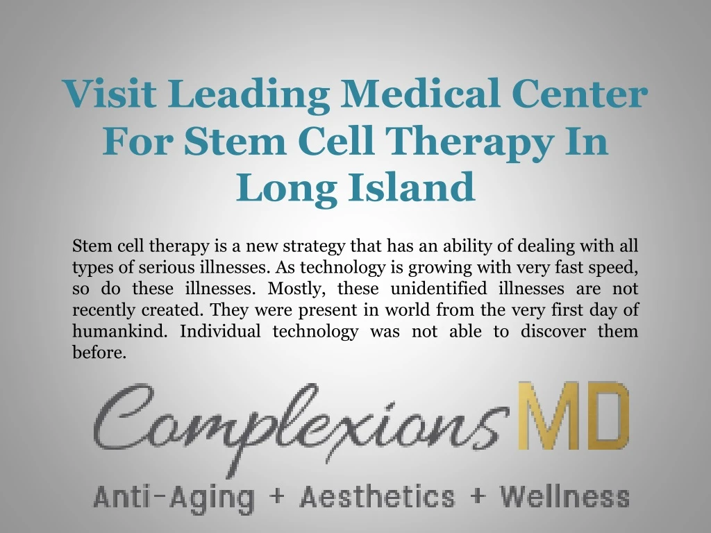 visit leading medical center for stem cell therapy in long island