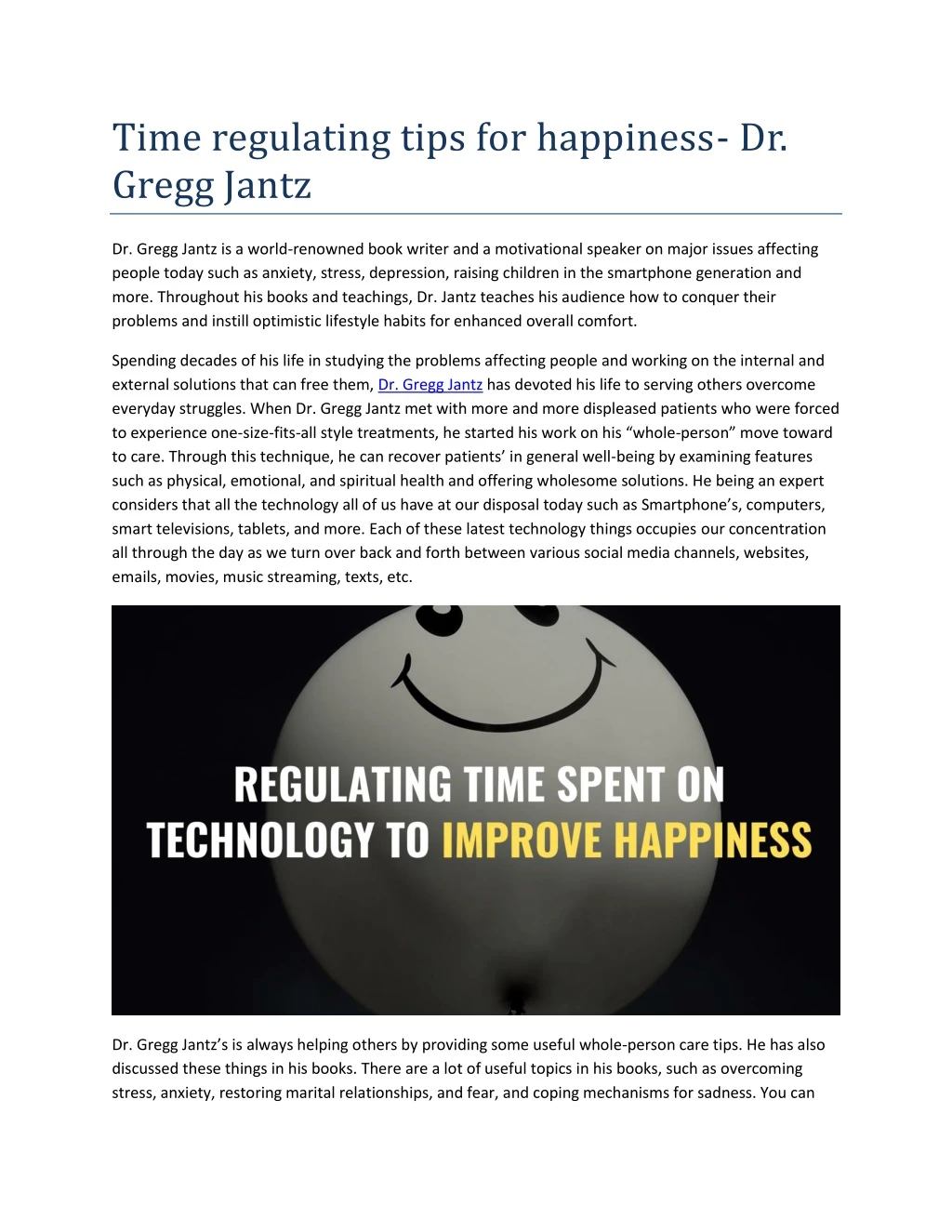 time regulating tips for happiness dr gregg jantz