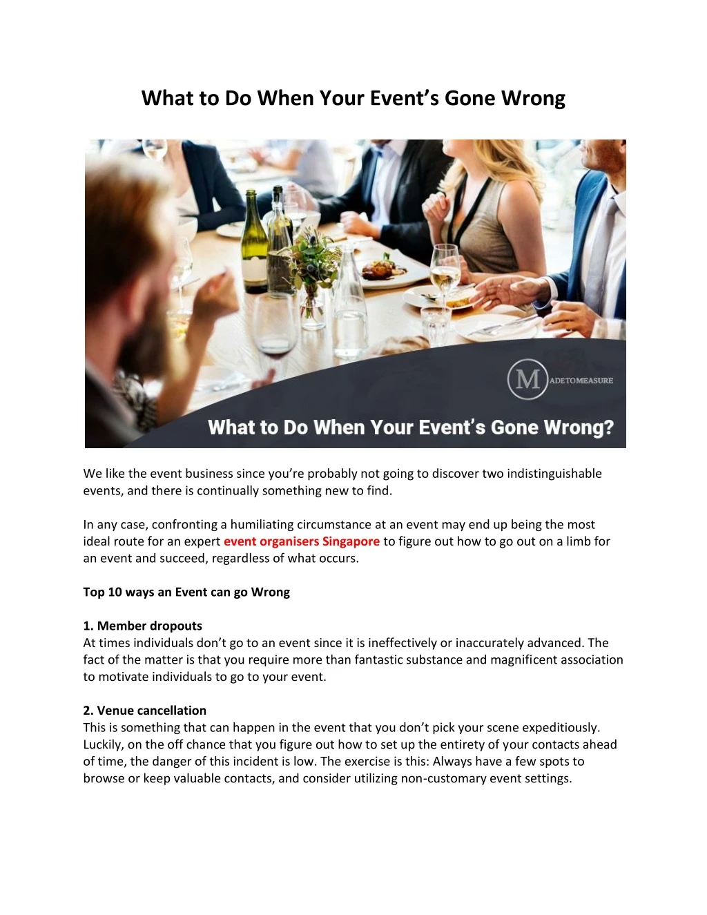 what to do when your event s gone wrong