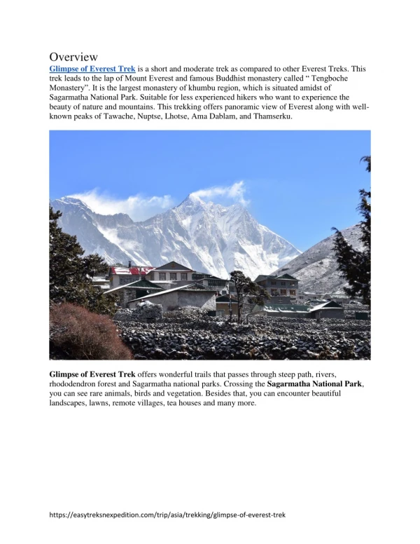 11 Days , Glimpse of Everest Trek!