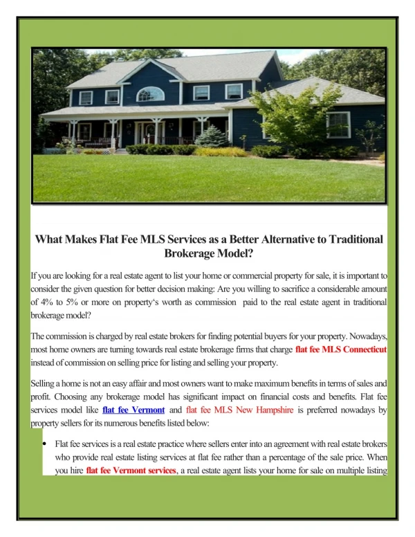 Are you interested in Flat Fee MLS Listing Services? | flatfeemls4free.com