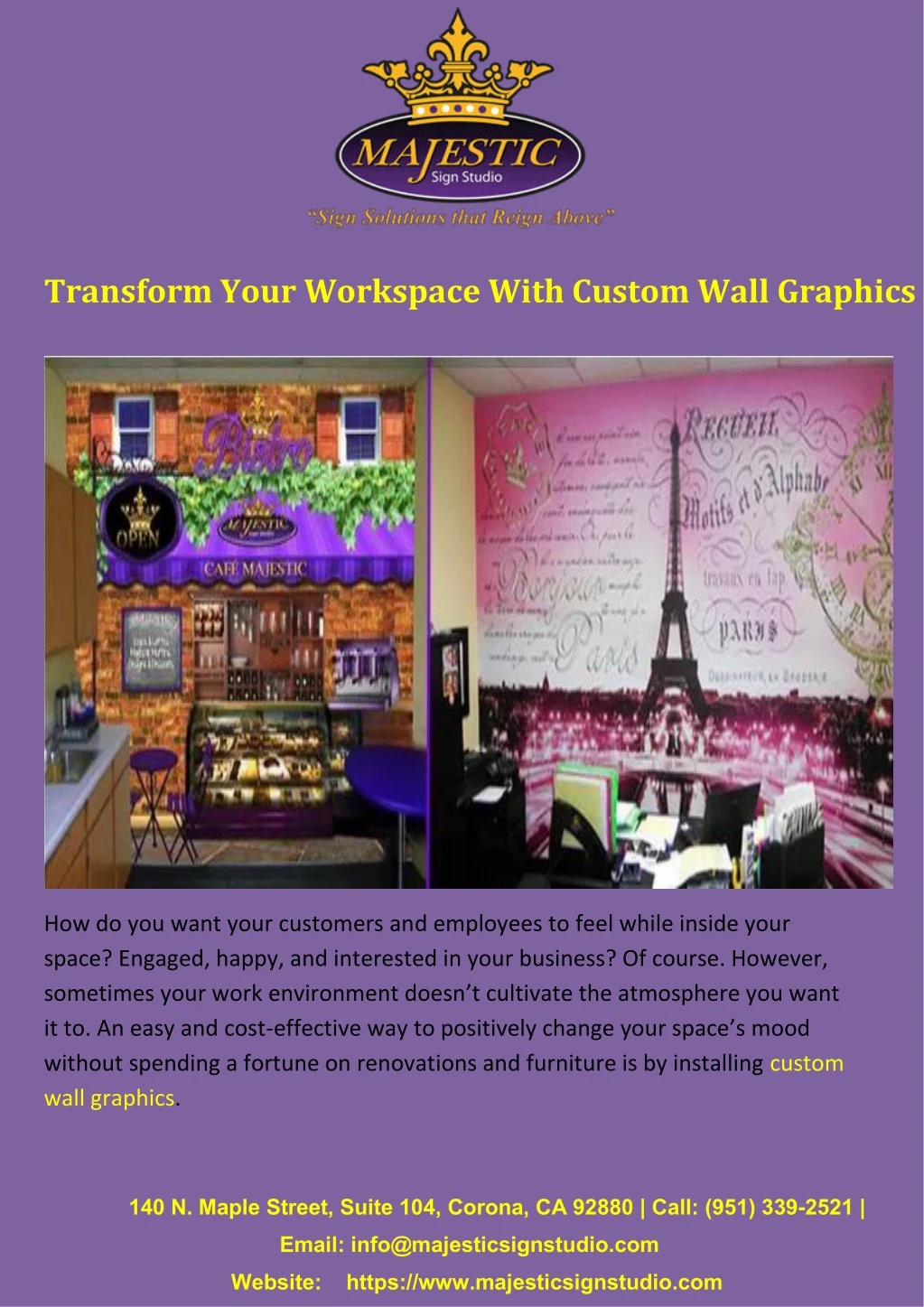 transform your workspace with custom wall graphics