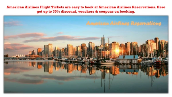 Get 30% off On Flight Booking at American Airlines Reservations