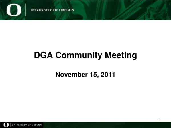 DGA Community Meeting November 15, 2011