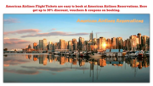 Get 30% off On Flight Booking at American Airlines Reservation