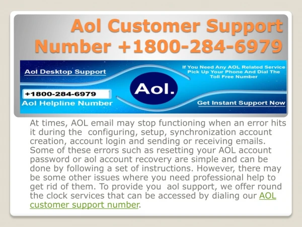 Aol Customer Support Number 1800-284-6979