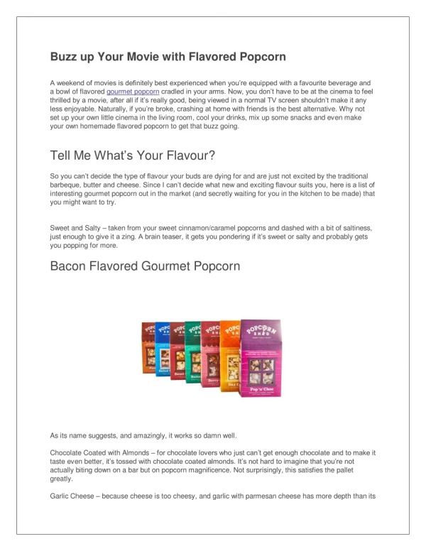 Buzz up Your Movie with Flavored Popcorn