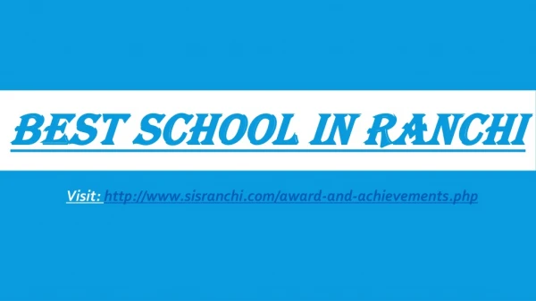 Best school in Ranchi