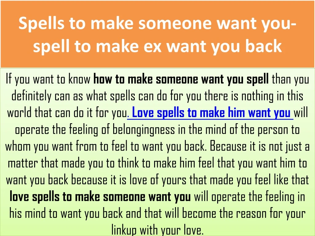 spells to make someone want you spell to make ex want you back