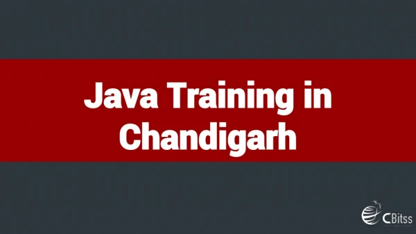 Java Training in Chandigarh - Cbitss technologoies