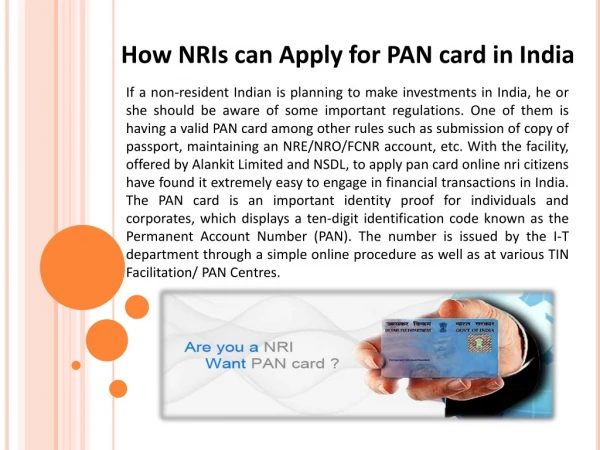 How NRIs can Apply for PAN card in India
