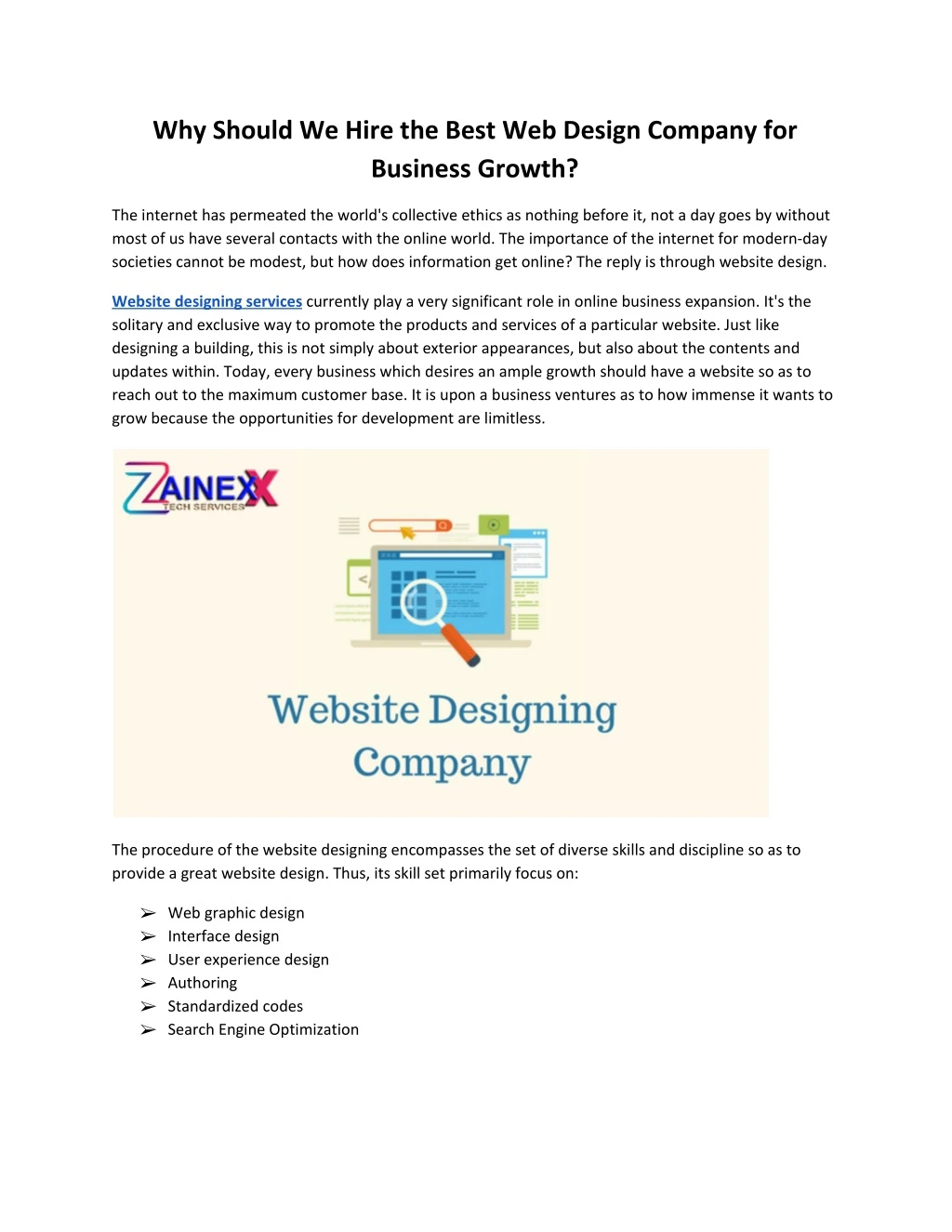 why should we hire the best web design company