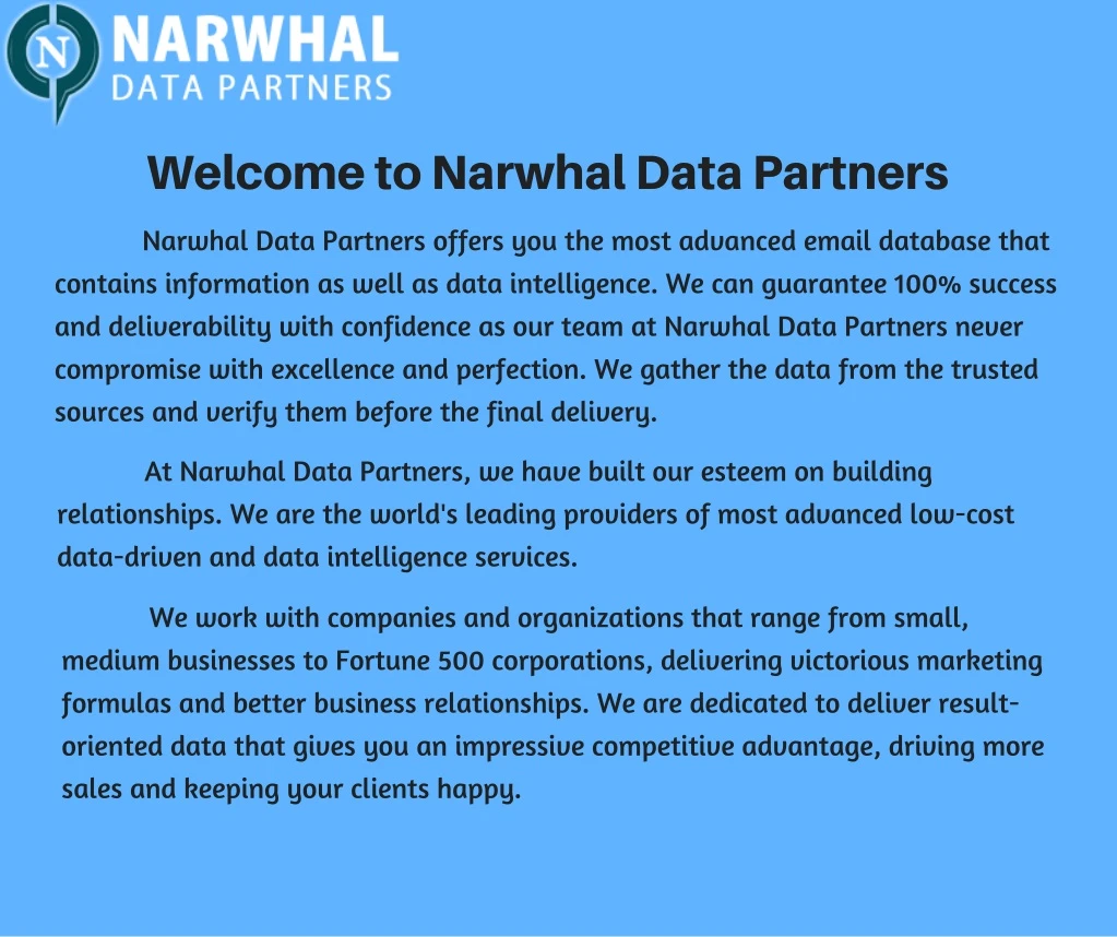 welcome to narwhal data partners