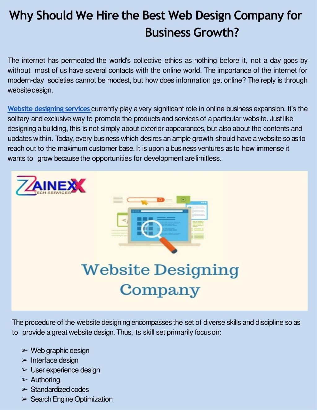 why should we hire the best web design company