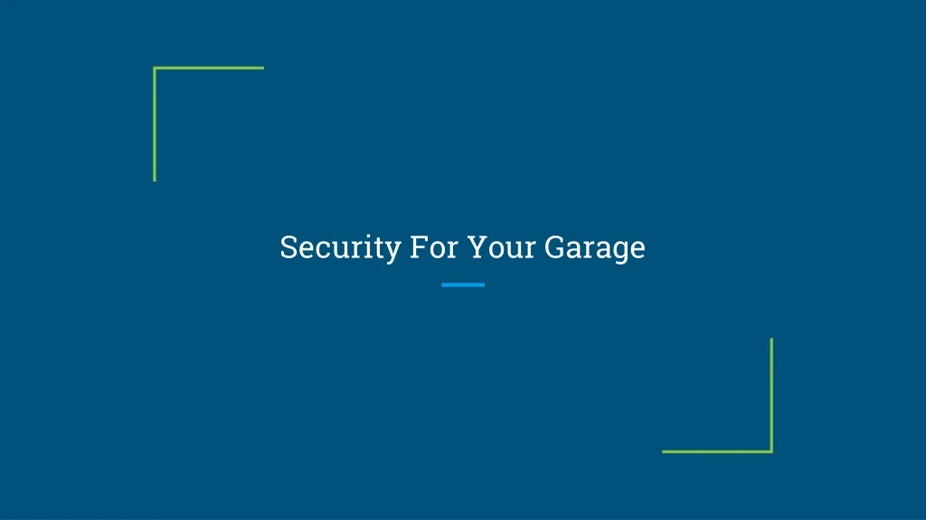 security for your garage