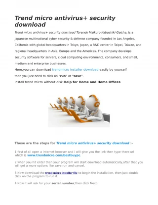 Trend micro antivirus security download - slide 1
