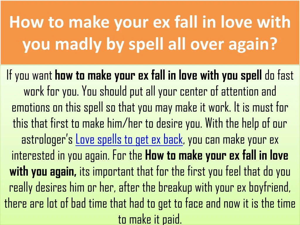 how to make your ex fall in love with you madly by spell all over again