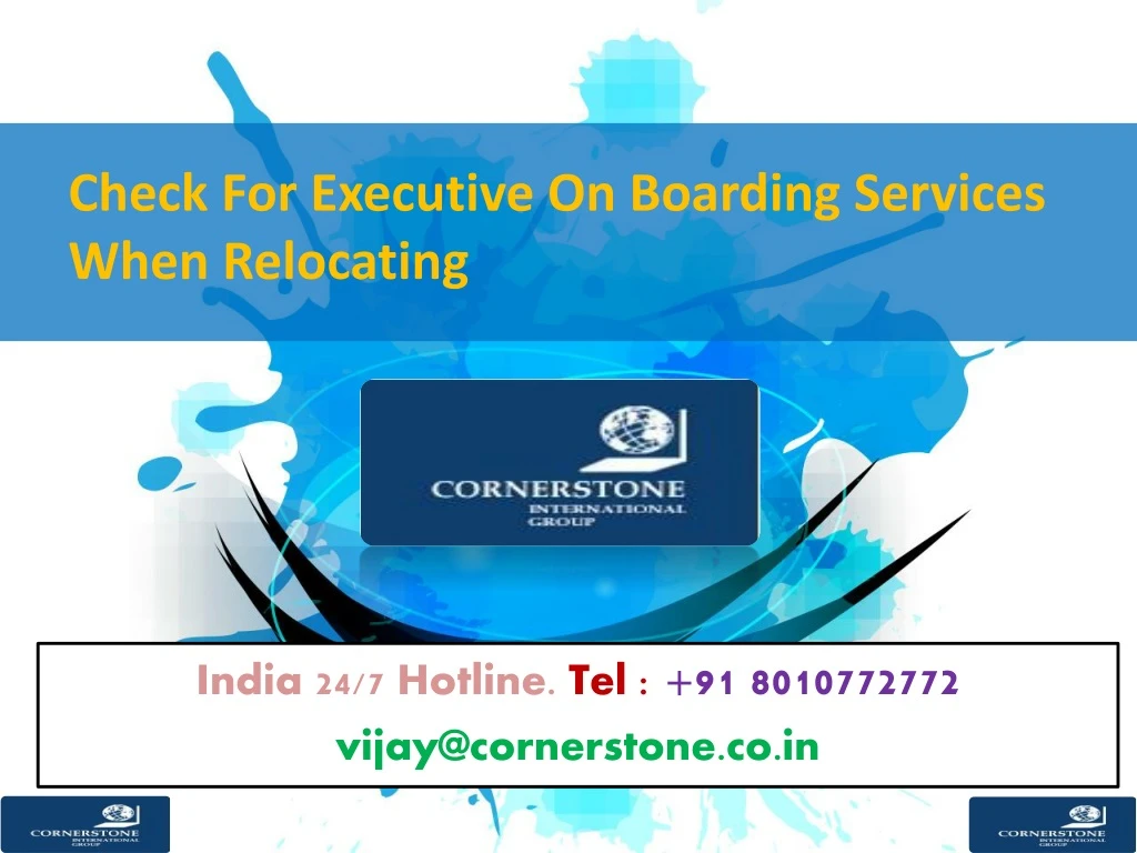 check for executive on boarding services when