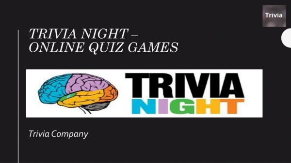 Trivia Night - Trivia Company