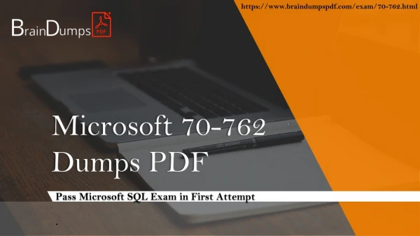 Download 2019 Useful Microsoft Certification 70-762 Braindumps PDF