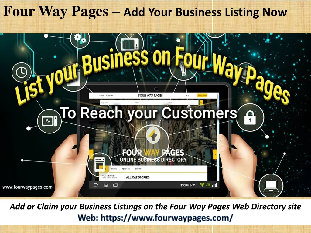 four way pages add your business listing now