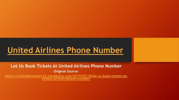 Let Us Book Tickets At United Airlines Phone Number