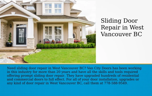 Best Sliding Door Repair in North Vancouver BC