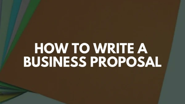 How To Write A Business Proposal