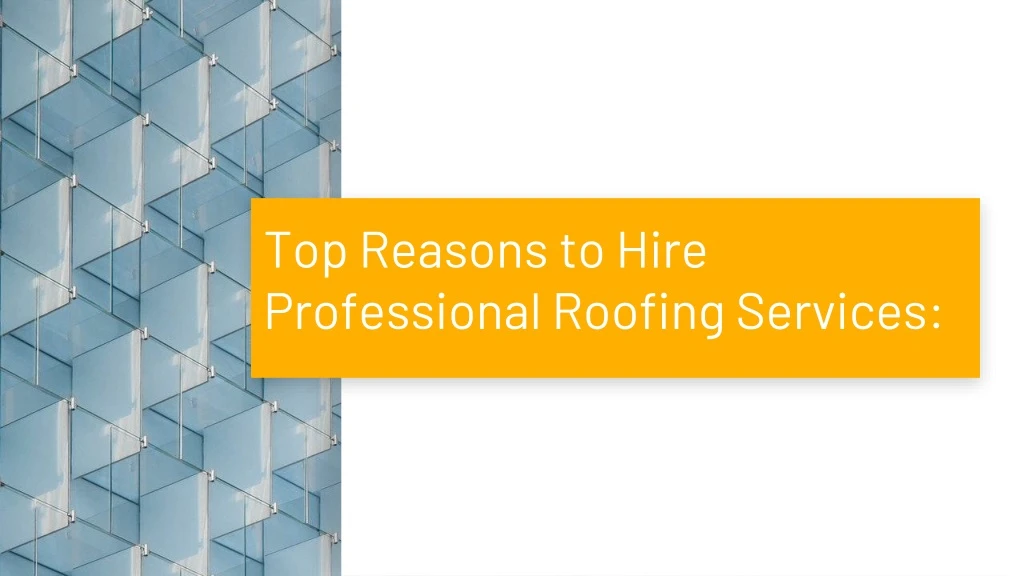top reasons to hire professional roofing services