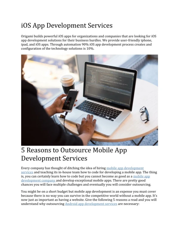 iOS App Development Services - Origami Studios