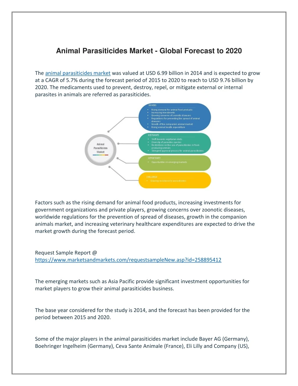 animal parasiticides market global forecast
