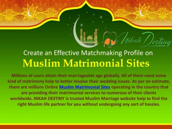 Free muslim matrimonial sites for wedding