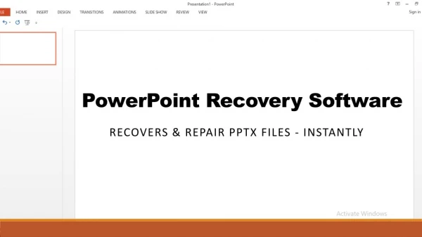 Repair PowerPoint file Presentation with PPTX Recovery Tool