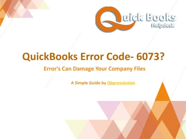 How to Fix QuickBooks Error 6073 | Qb pro Solution