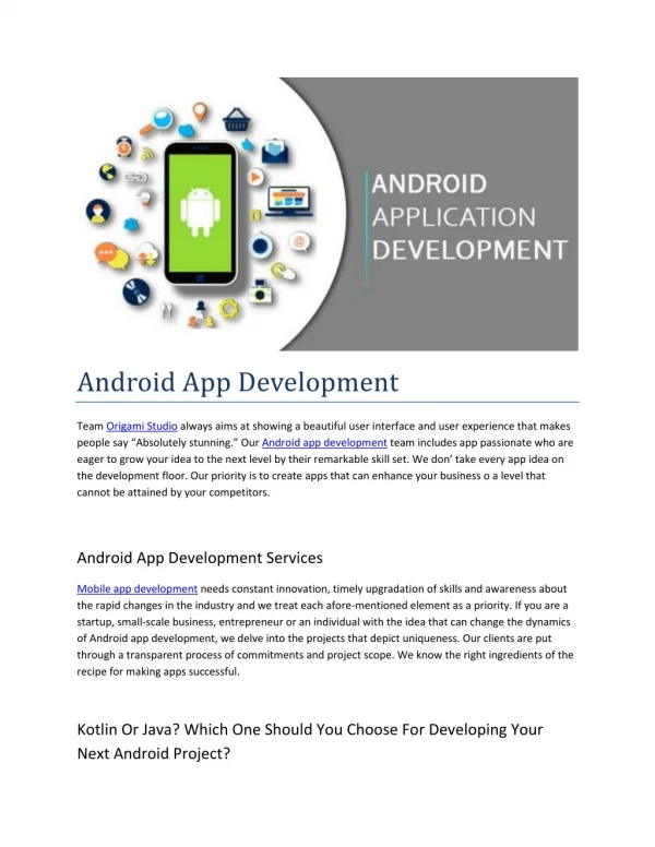 Android Development Services - Origami Studios