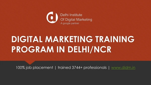 Digital Marketing Training Institute Pitampura