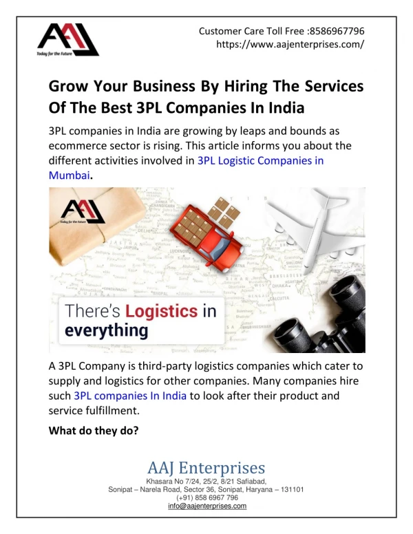 Grow Your Business By Hiring The Services Of The Best 3PL Companies In India