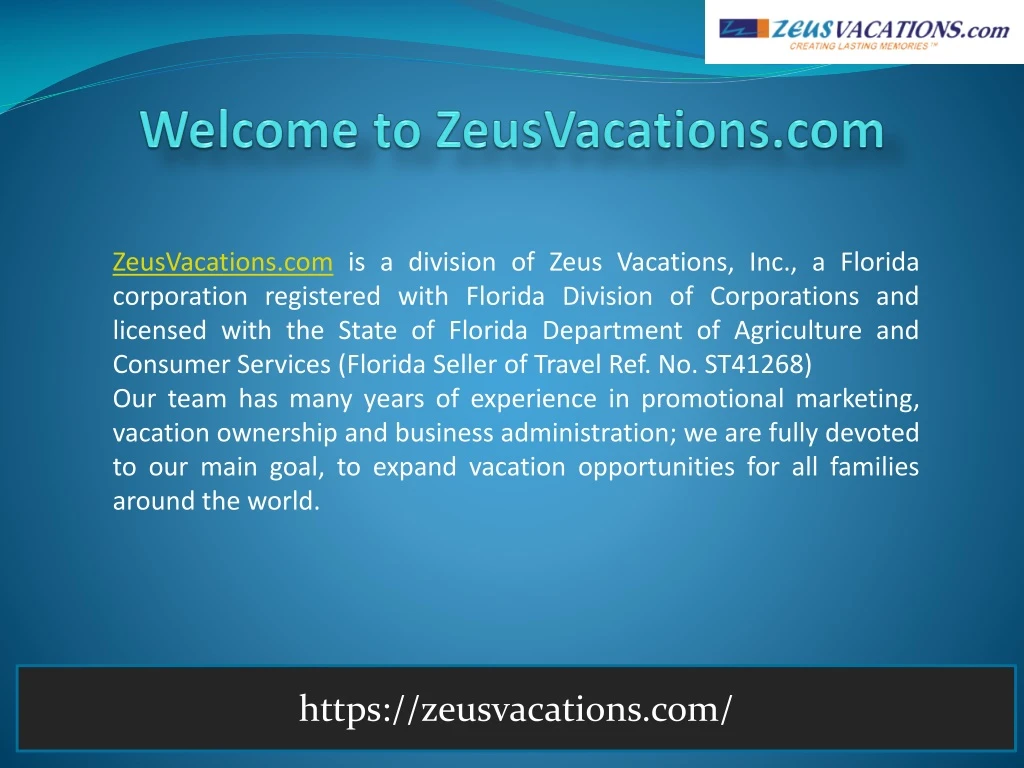 welcome to zeusvacations com