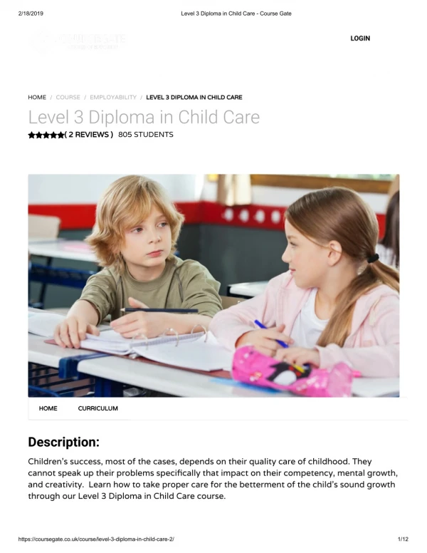 Level 3 Diploma in Child Care - Course Gate