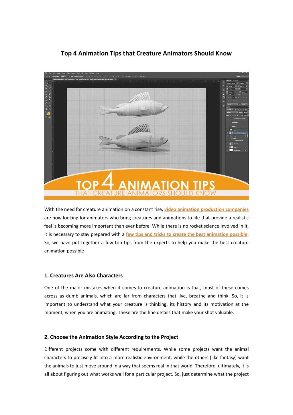 top 4 animation tips that creature animators