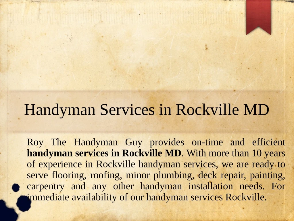 handyman services in rockville md