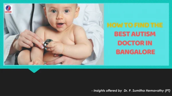 How to Find Best Autism Doctor in Bangalore | Dr.P.Sumitha Hemavathy(PT)