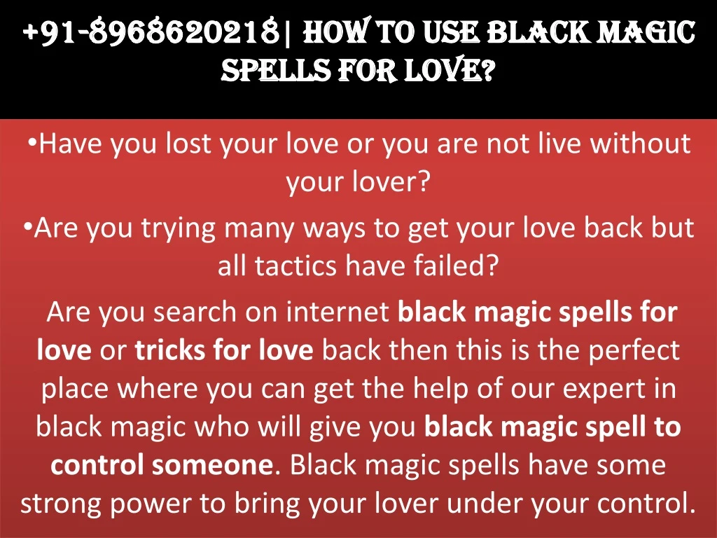 91 8968620218 how to use black magic spells for love