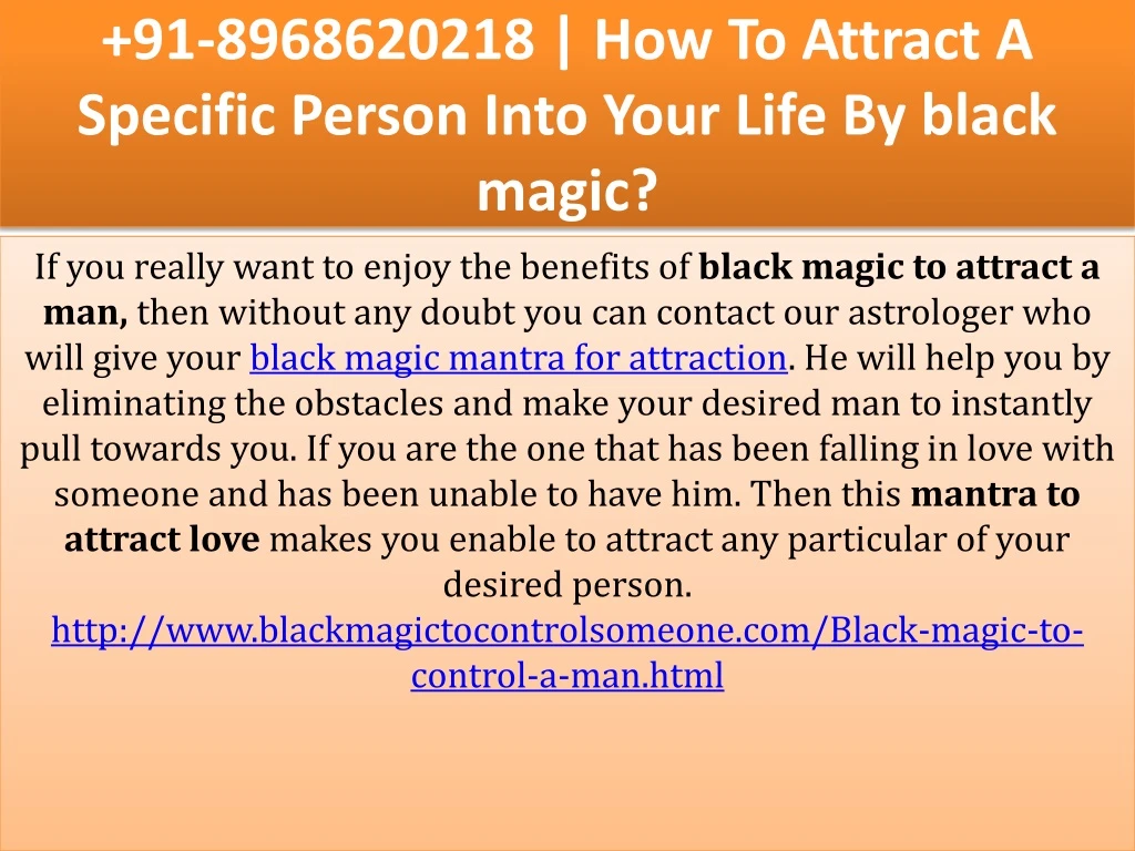 91 8968620218 how to attract a specific person into your life by black magic