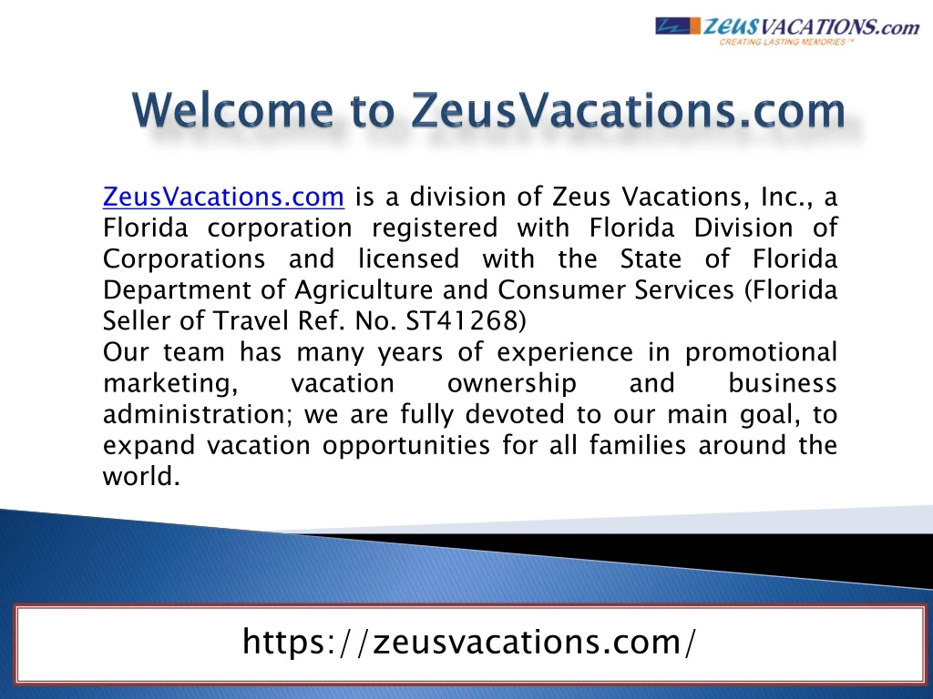zeusvacations com is a division of zeus vacations