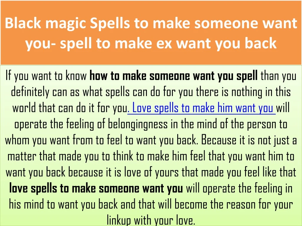 black magic spells to make someone want you spell to make ex want you back