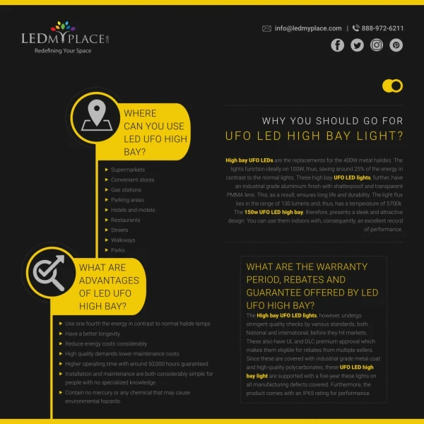 Where can we use UFO LED High bay Lights?