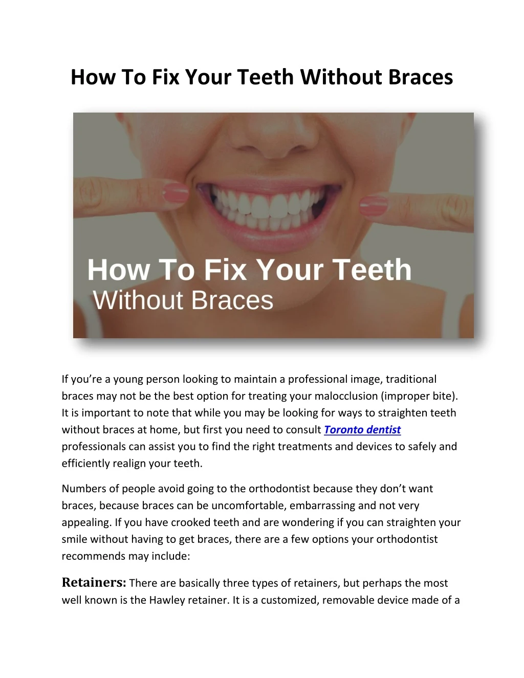 how to fix your teeth without braces