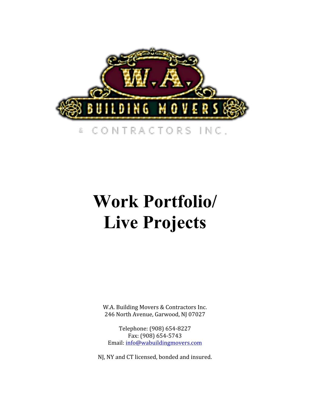 work portfolio live projects w a buildingmovers